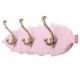 Pink Golden Small Wall Wooden Iron Hooks